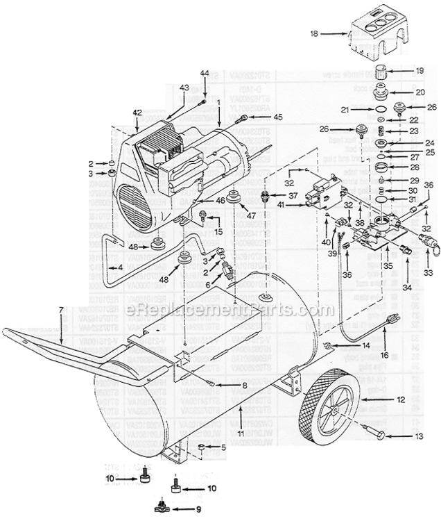 Page A Diagram and Parts List for WL6010  Campbell Hausfeld Compressor